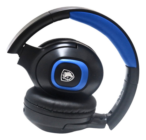 Headset Sades Gamer Shaman Dobrável e Ultra Portátil sa-724 Cor Azul
