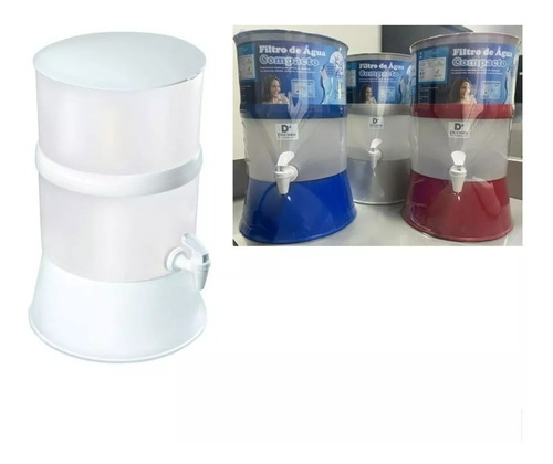 Filtro Agua 7l C/ Vela Purificador Compacto Cozinha Plastico