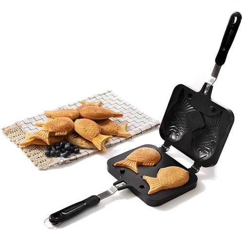 Imagen 4 de 7 de Waflera Doble Para Taiyaki Con Forma De Pescado