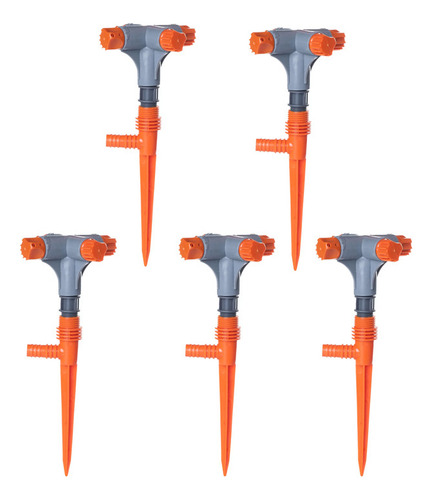 Kit 5 Irrigador Giratório De Jardim Gramado Tipo Espiga 26cm Cor Laranja