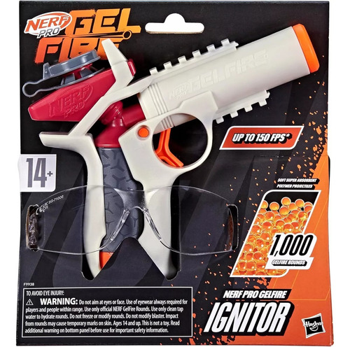 Nerf Pro Gelfire - Lanzador De Encendedor, 1000 Rondas Gel Blanco