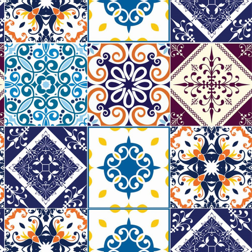 Papel De Parede Lavável Ladrilho Azulejo Português 3m