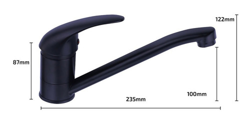 Imagen 5 de 6 de Grifo Cocina Monocomando Negro Canilla Griferia + Flexibles