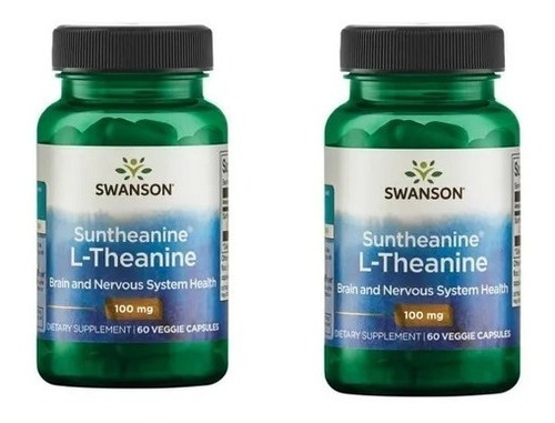 L Teanina Concentrada Swanson 100mg 60cap Pack2x Enviogratis