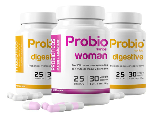 Pack Probiótico 25 Billones, 2 Digestive + 1 Woman