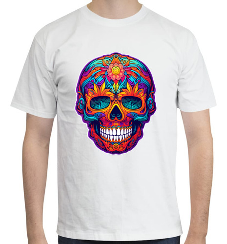 Playera Cráneo Psicodélico - Arte Surrealista - Calavera