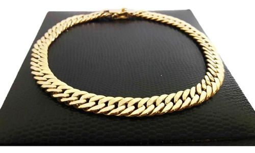 Pulseira Elos Duplos 11 Gramas 6mm Ouro 18k Diâmetro 21 Cm