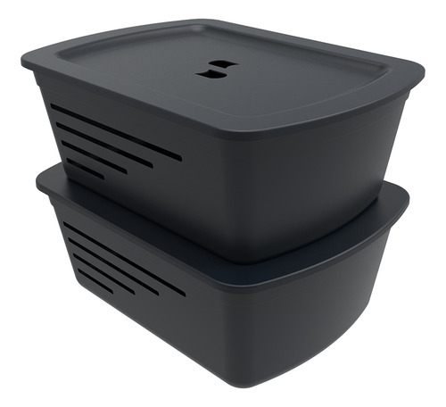 Caja Organizadora De Plástico Con Tapa Soprano 15l Negro