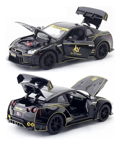 Gt R35 1/22 Miniatura Metal Coche Con Luces Y Sonido