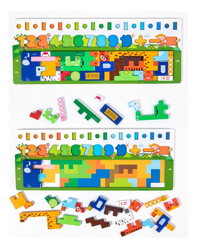 Bloques Puzzle Juguete Niños Educativo Madera Abc Animales