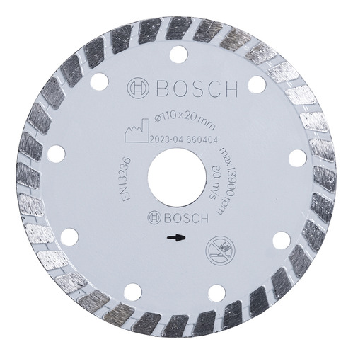 Kit 5 Disco Diamantado 4.3/8 110mm Furo 20mm Turbo Bosch