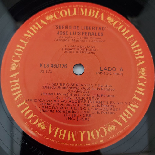 Jose Luis Perales - Sueño De Libertad Lp