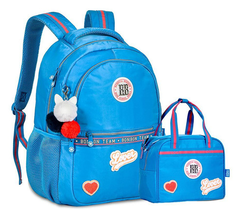 Mochila De Costas Rb  Lancheira School Girls Azul - Clio