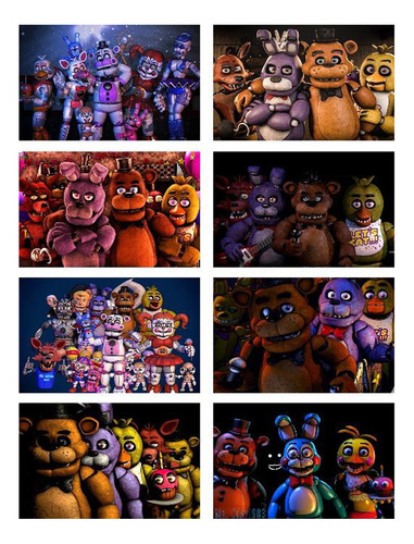 Paquete 8 Poster Five Nights At Freddys Afiche 42x28cm