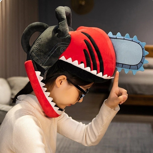 Anime Motosserra Homem Boneca Macia Pochita Chapéu Cosplay