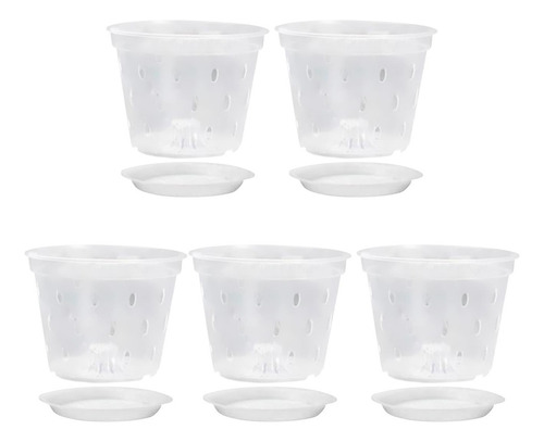 Qmx Macetas Para Orquídeas Con Con Platillo De 5 Pulgadas