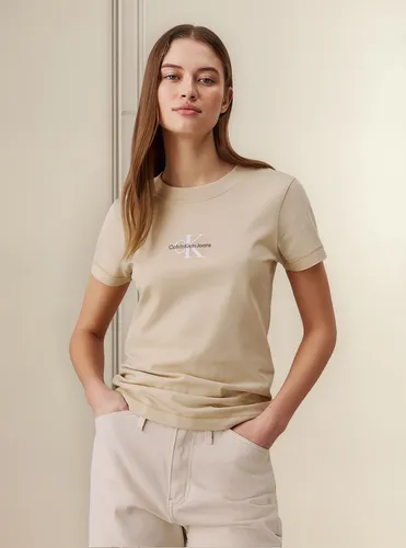 Polera Monologo Slim Beige Calvin Klein