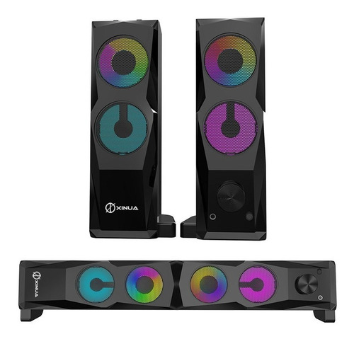 Parlante Gamer Xinua 2 En 1 Barra De Sonido Rgb Pc Tv Smart