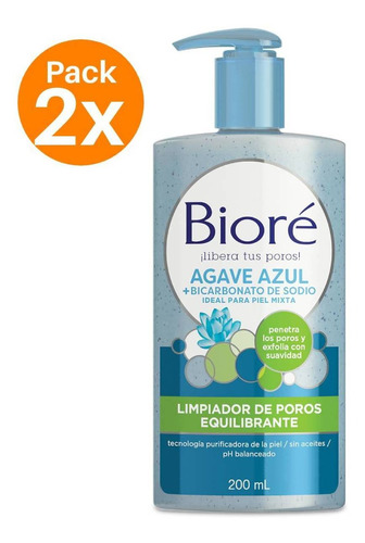 Biore Limpiador Baking Soda 200ml Pack 2 Unidades