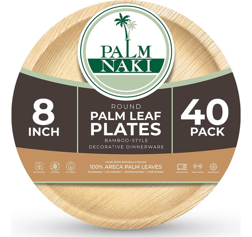 Plato Redondo De Palma De 20 Cm Compostable