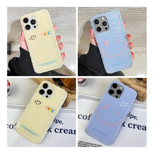 Capa Smiley Face Para iPhone 15/14/13/12, Resistente