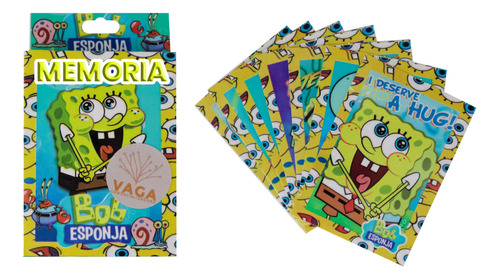 Juego De Memoria Bob Esponja 20 Pares + 1 Rompecabezas 