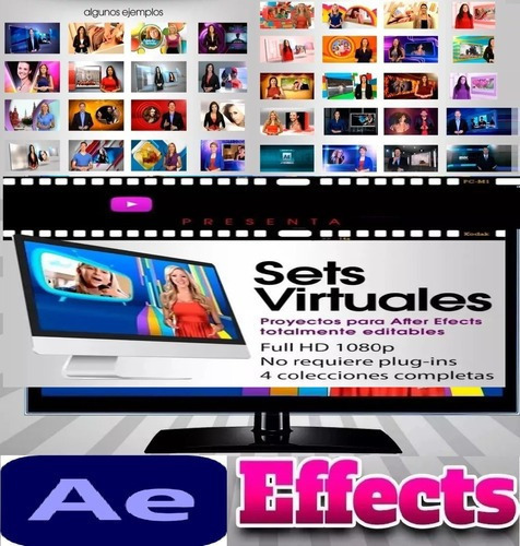 Pack Vectores Sets Ae Virtuales  Editables A/ Efects