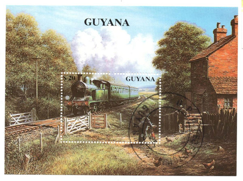 Guyana Hoja Filatélica Temática Tren