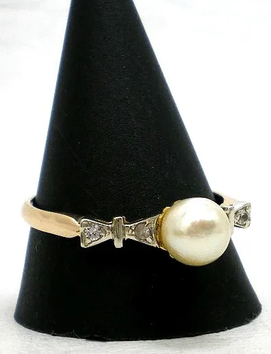 Anillo De Oro 18 Kt Perla Natural Y Zafiros Goldantiques