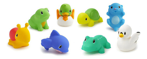 Set X 8 Animalitos Munchkin Juguete Baño Bañera Bebé Granja Color Lago