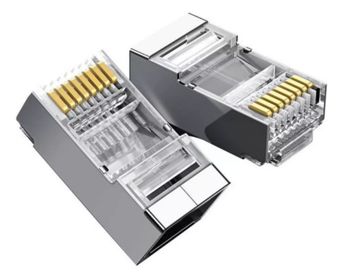 Conector Blindado Cat6 Rj45 Pacote Com 30 Unidades