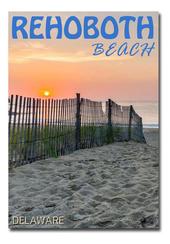 Rehoboth Beach, Delaware Sunset - Imán Para Nevera, Tamaño 2