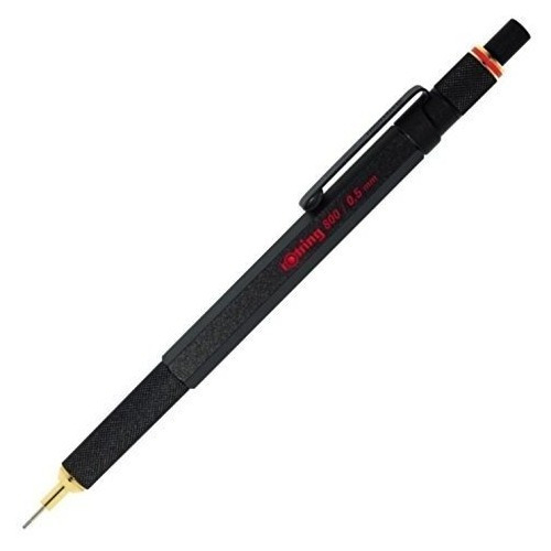 Rotring 800 Lapiz Mecanico Retractil, 0.5 Mm, Barril Negro (