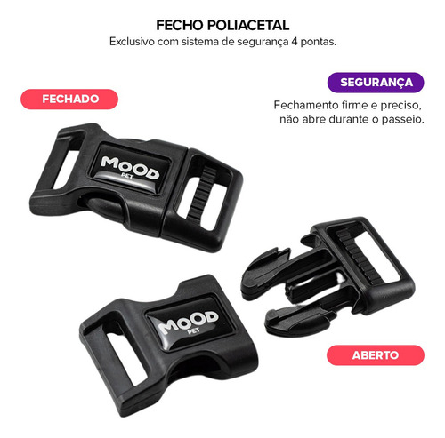 Coleira Cachorro Com Guia Porte Cães Mood Pet Coleção Califa Cor Bells Blue Tamanho da coleira PP