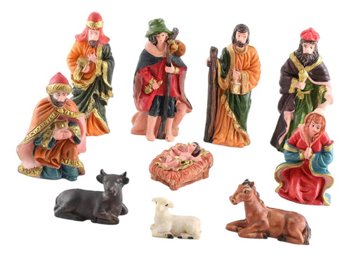 10x Figuritas Navideñas, Juego De Natividad, Juego De