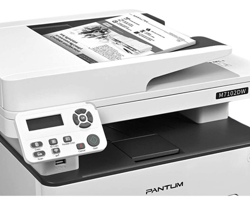 Multifuncional Láser Pantum M7102dw Blanco Y Negro Color Gris