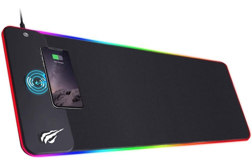 Mousepad Rgb Con Cargador Inalámbrico Para Celulares.