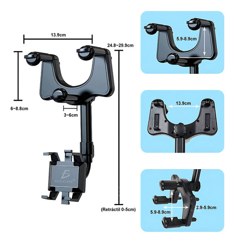 Soporte Universal De Celular Para Coche Espejo Retrovisor