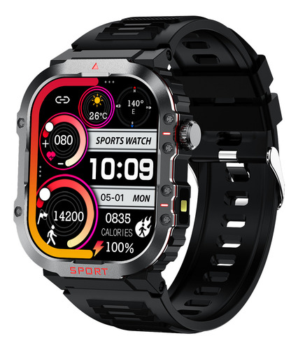 Reloj Inteligente Hombre Caballero Smart Watch Reloj Militar Con Linterna Deportivo Alexa 2.1bluetooth Llamada Ip68 Impermeable Resistente Al Agua 900mah