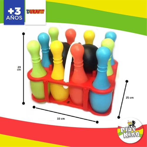Imagen 2 de 6 de Juego De Bowling Duravit 10 Bolos + 2 Pelotas Playking