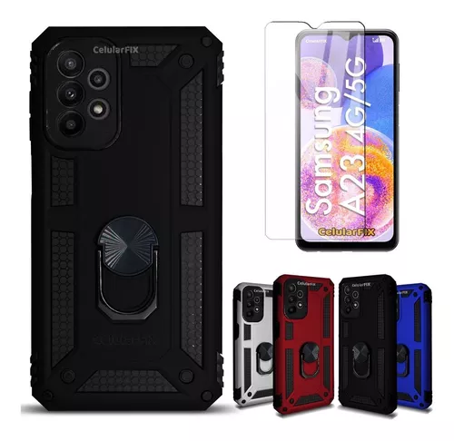 Funda P/ Oppo A16, Uso Rudo C/ Anillo Sujetador + Cristal