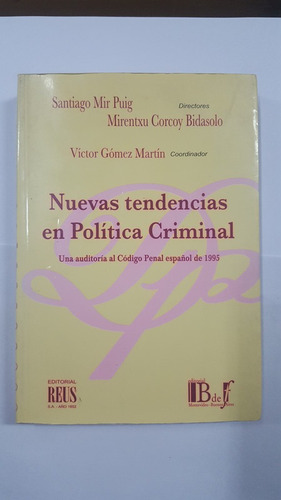 Mir Puig. Nuevas Tendencias En Politica Criminal.