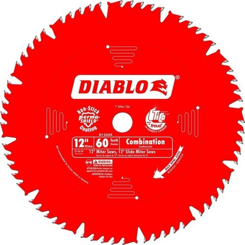 Diablo Disco De Sierra Combinada 12 PLG 60 Dientes Eje 1 