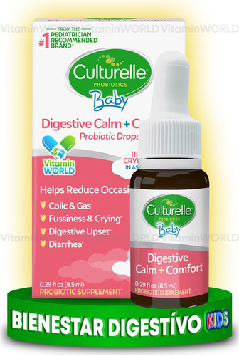 Calmante digestivo para bebês Culturelle, com sabor insípido de 0,2 fl oz (8,5 ml)