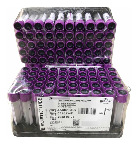 Edta Purple Cap Tube 4ml Para Extracción De Sangre Al Vacío 