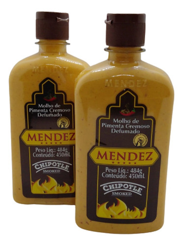 Kit Molho Pimenta Mendez 450ml 02 Cremosa Defumada Chipotle