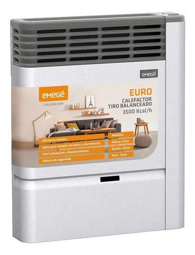 Calefactor Tiro Balanceado Emege Euro 3500c Multigas 2019