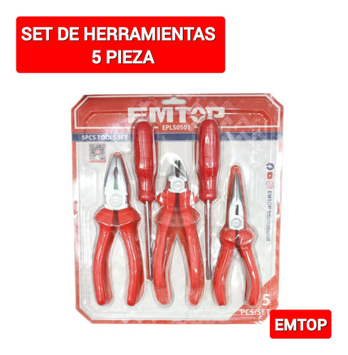 Set De Herramientas 5 Pcs Emtop Somos Tienda Física 