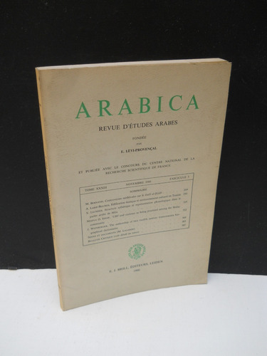 Arabica Revue D'études Arabes 33 3 Libro En Francés E Inglés