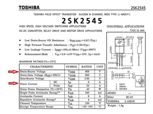 Tr 2sk 2545 Transistor K 2545
